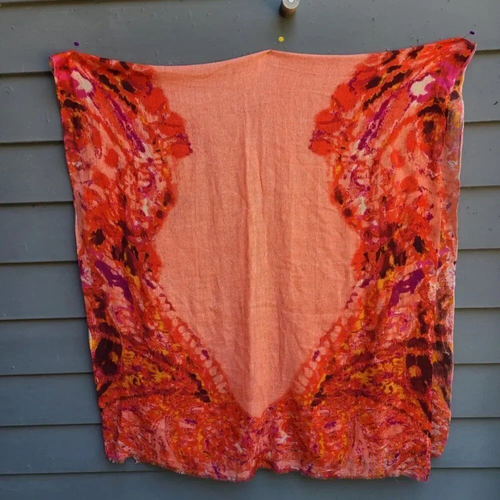 Orange print Pashmina - Picture 6 of 6